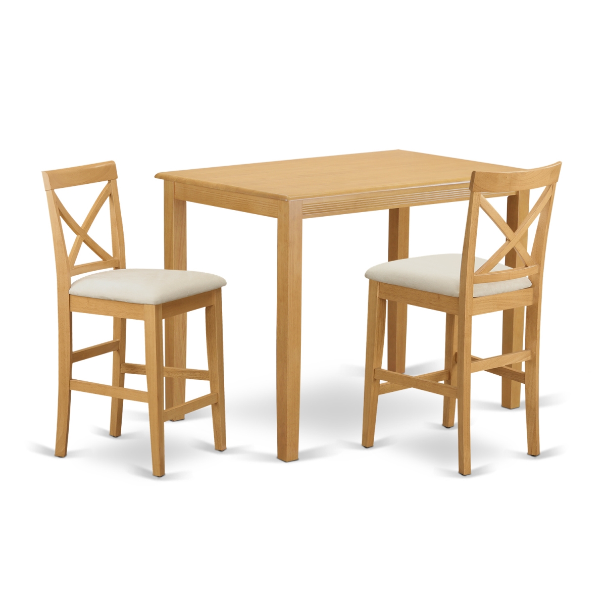 Counter Height Dining Pub Table & 2 Chair, Oak