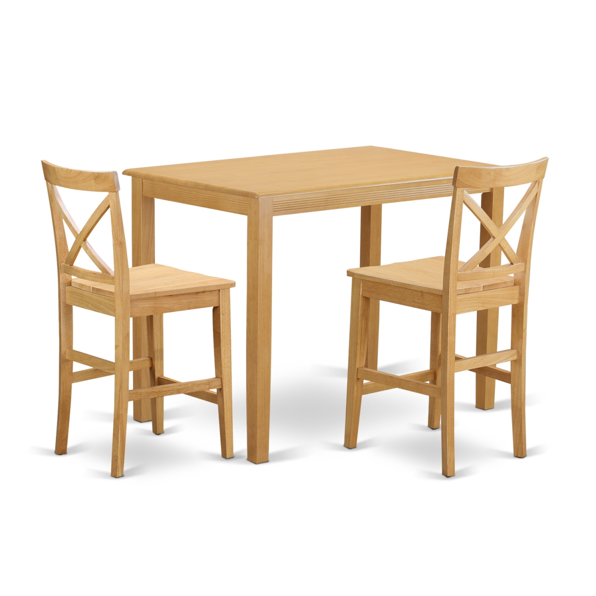 Counter Height Top Table & 2 Dining Chairs, Oak