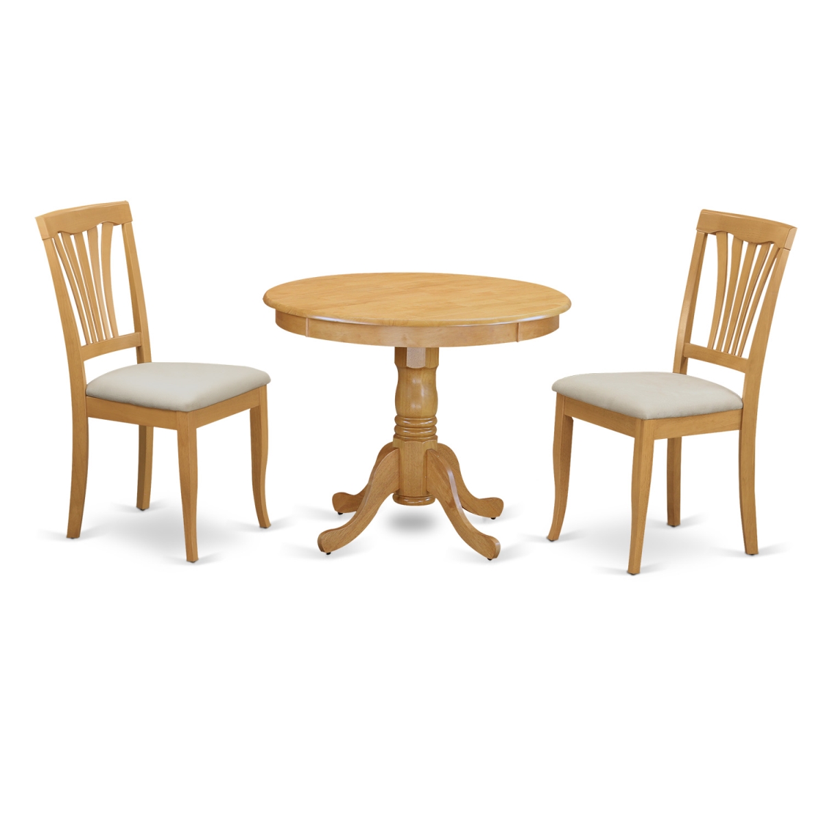 Antique Dining Room Kitchen Dinette Table & 2 Chairs, Oak