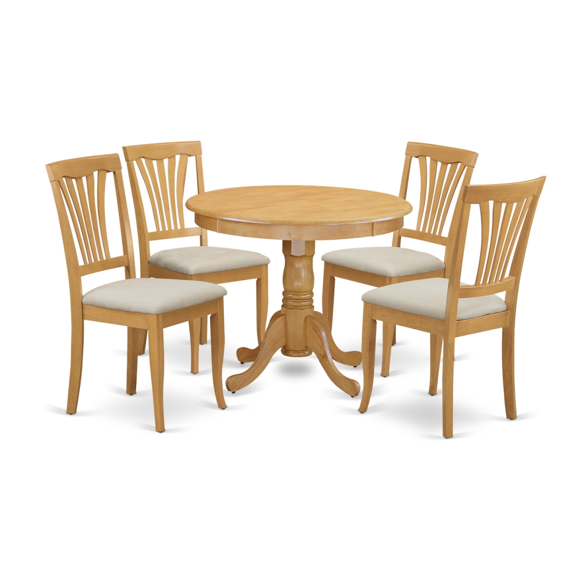 Antique Kitchen Dinette Table & 4 Chairs, Oak