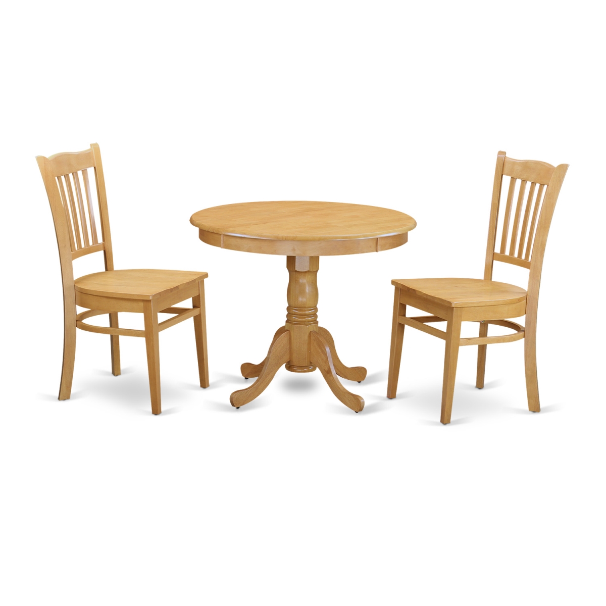 Kitchen Table & 2 Dining Room Chairs, Oak