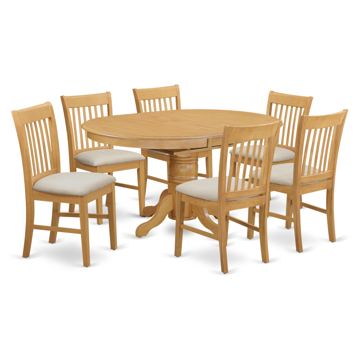 Dinette Table And 6 Chairs, Oak