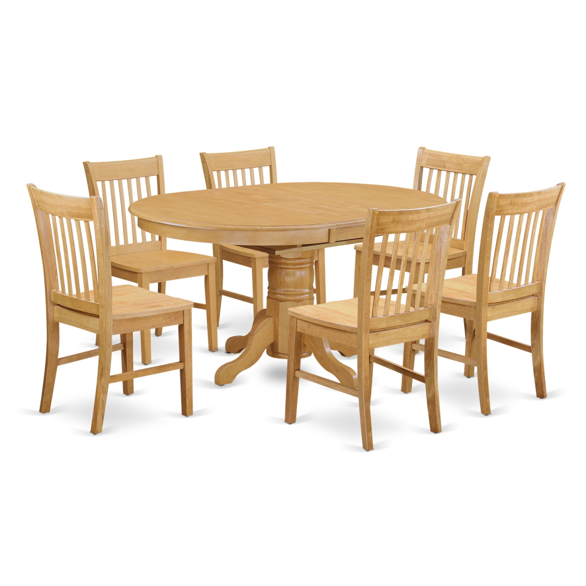 Kitchen Dinette Table & 6 Chairs, Oak