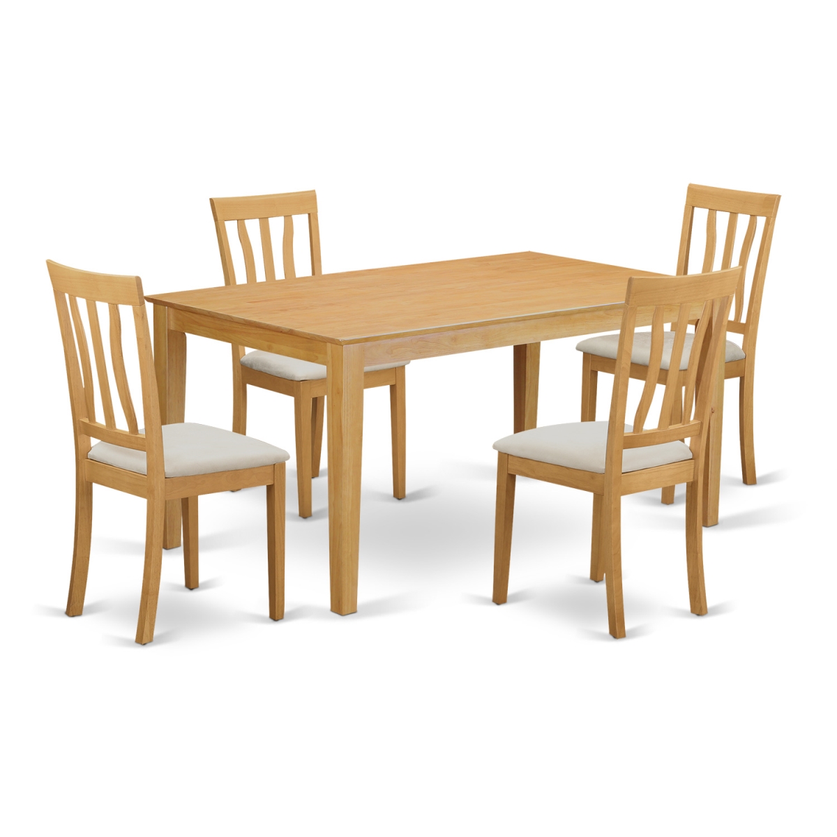 Capri Kitchen Dinette Table & 4 Chairs, Oak