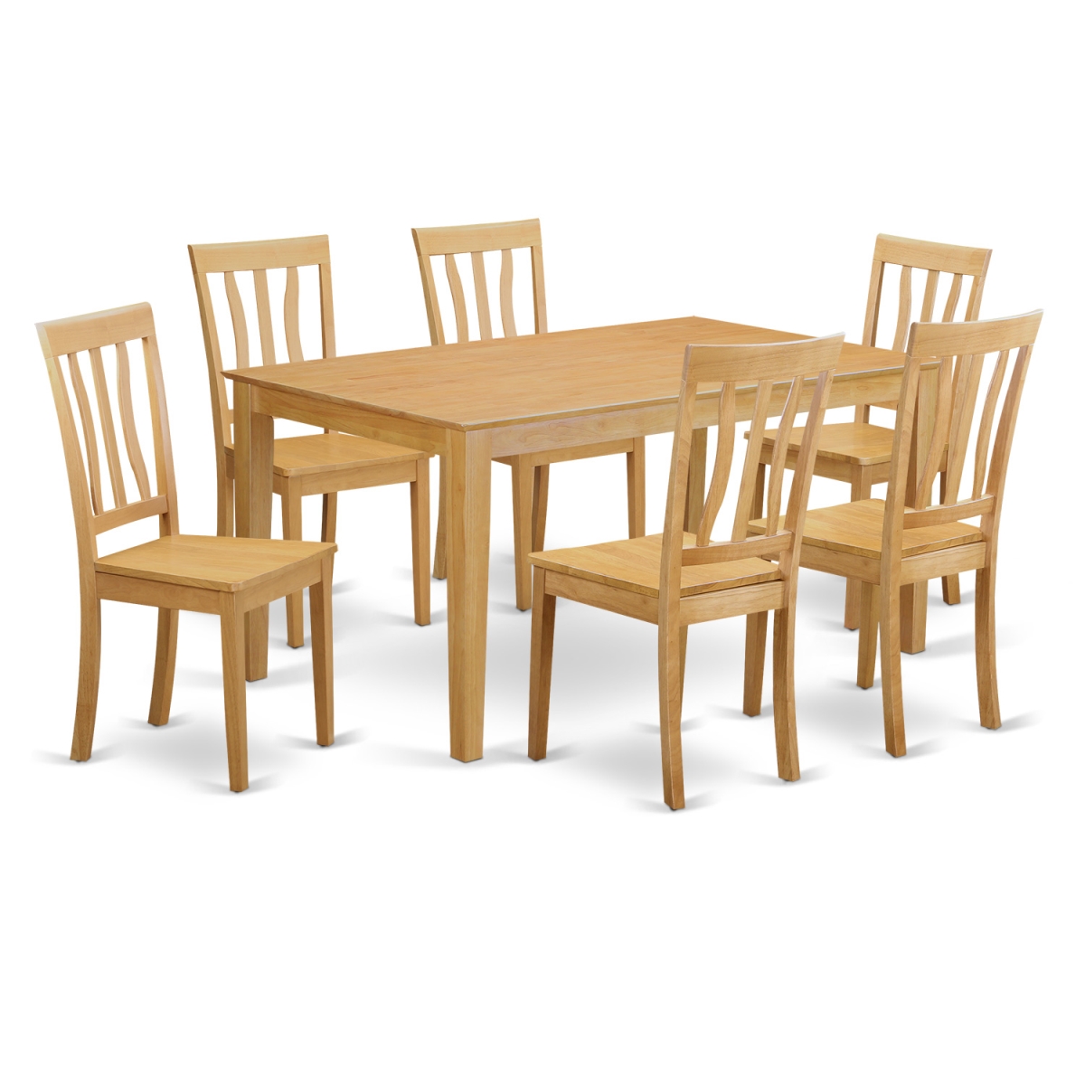 Capri Kitchen Dinette Table & 6 Chairs, Oak