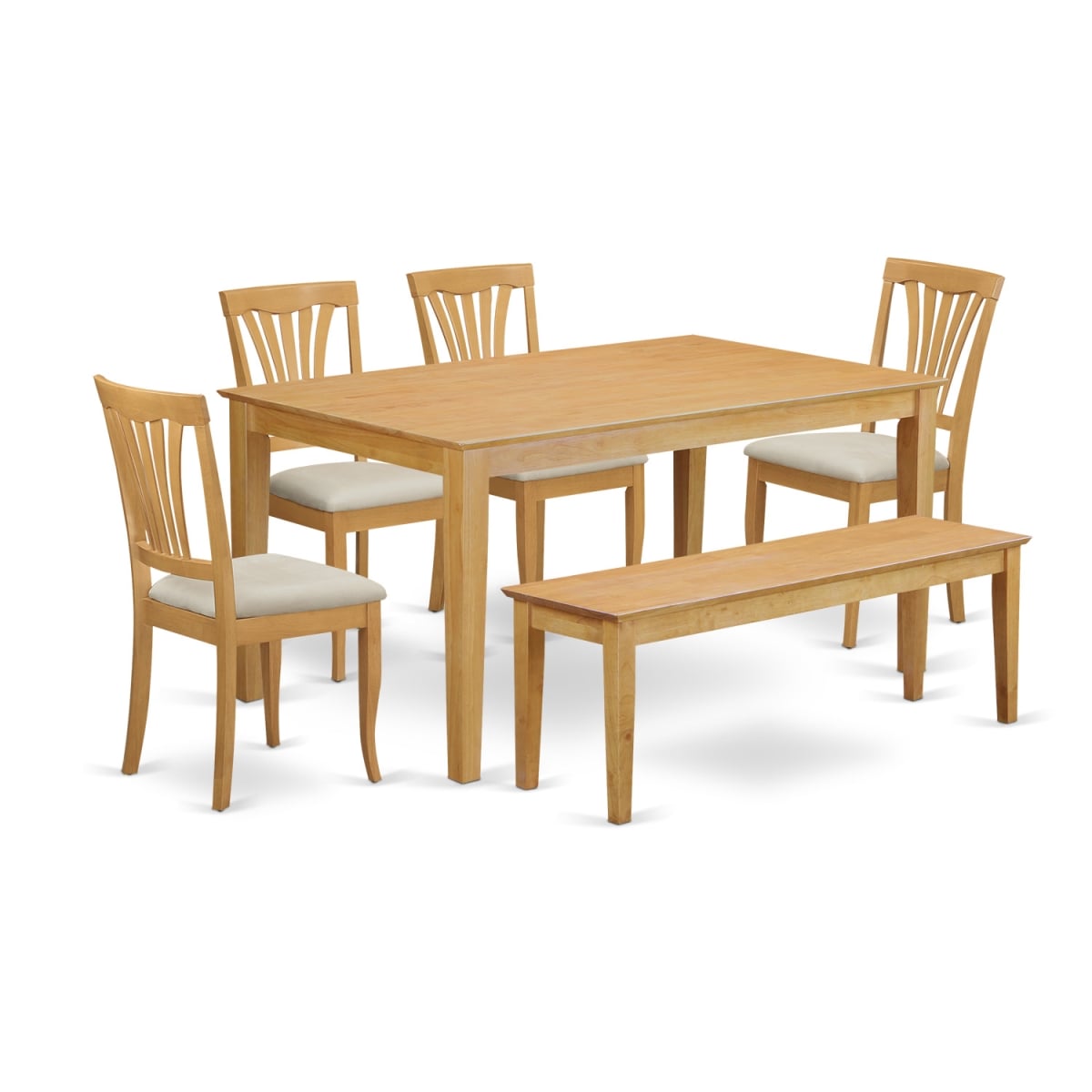 Kitchen Dinette Table & 4 Chairs Plus A Wooden Bench, Oak