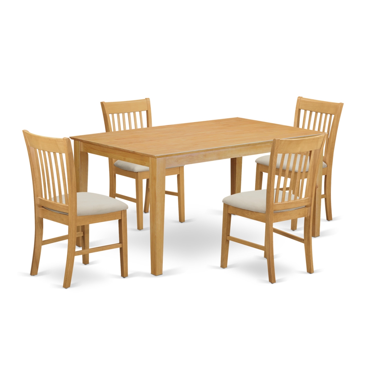 Capri Dining Table & 4 Chairs, Oak
