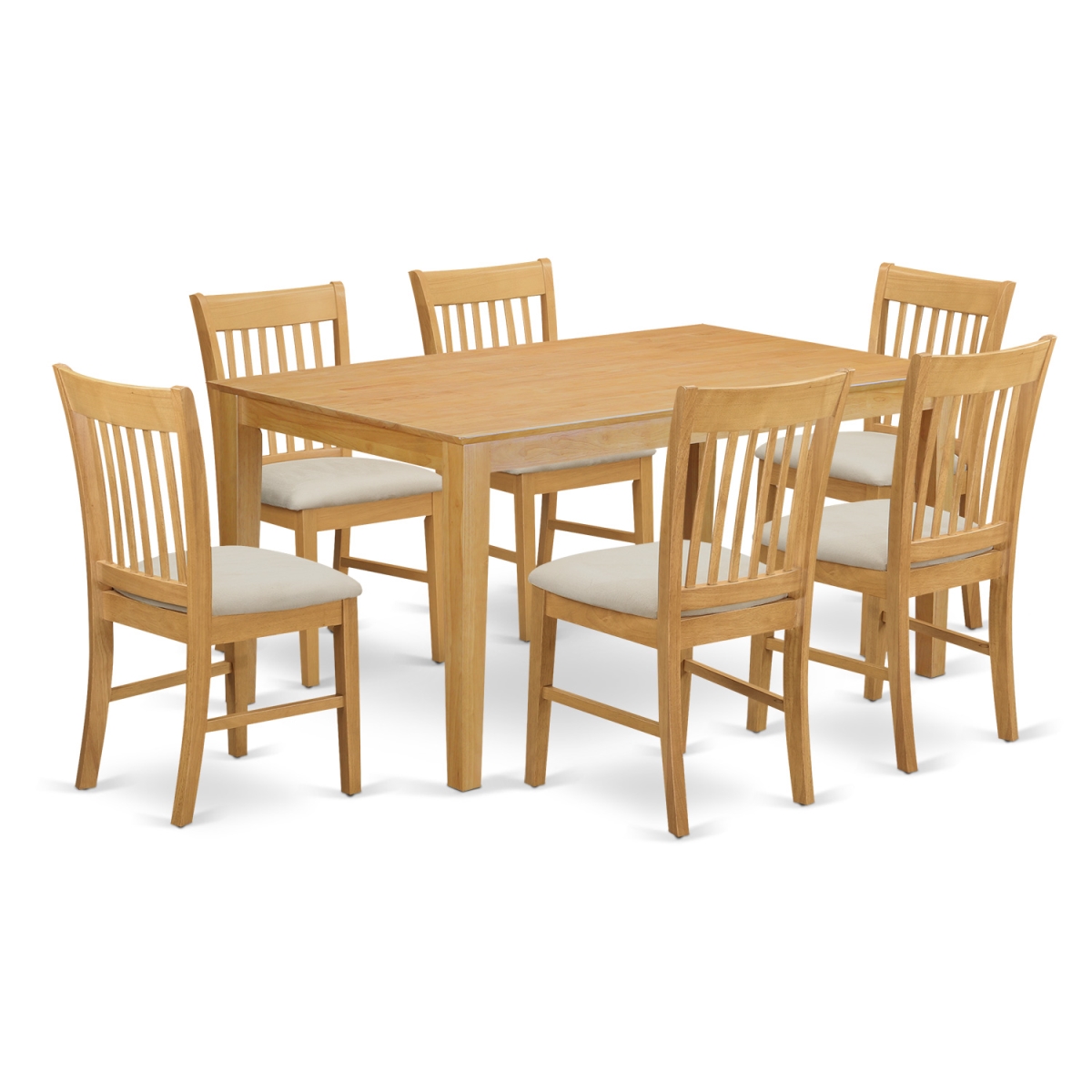 Small Kitchen Dining Room Table & 6 Chairs, Oak
