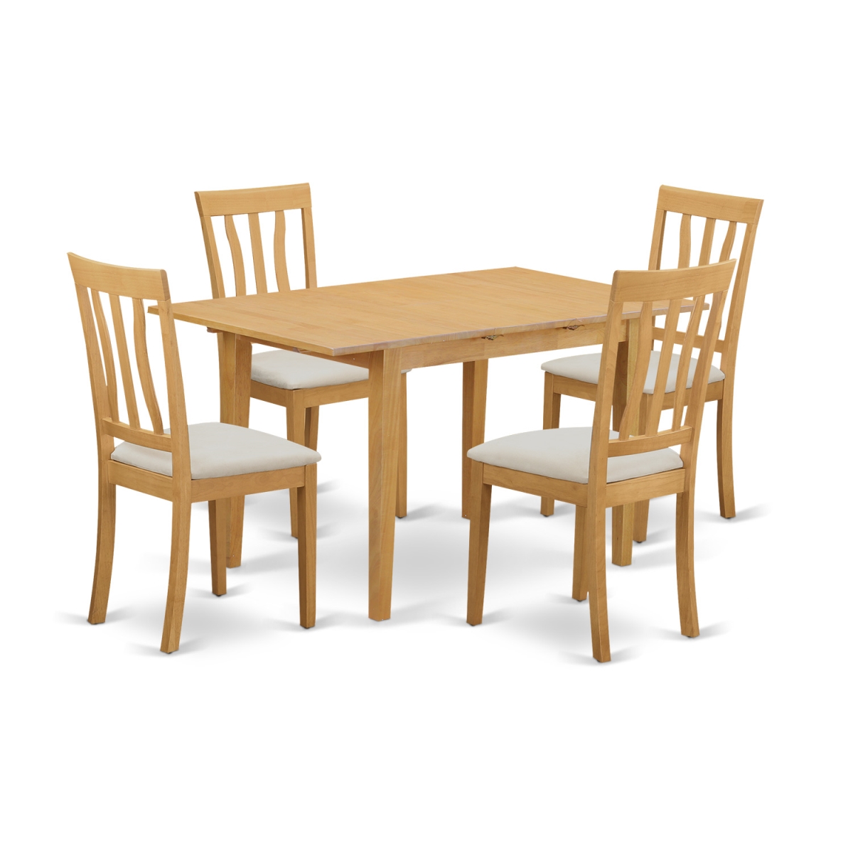 Dining Room Kitchen Dinette Table & 4 Chairs, Oak
