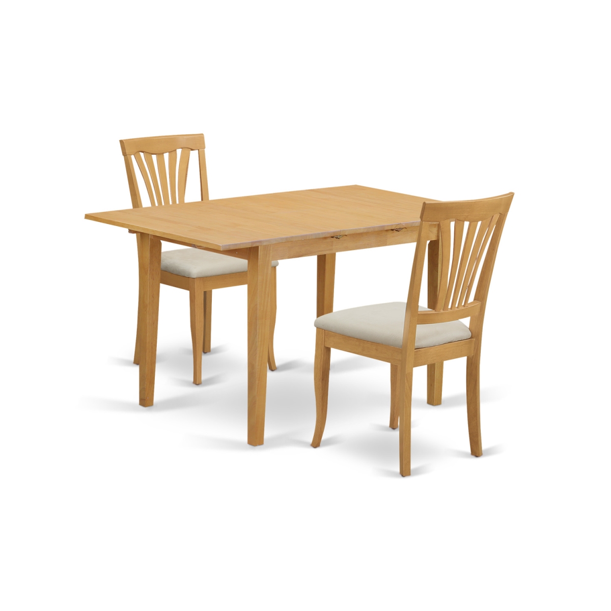 Picture of East West Furniture NOAV3-OAK-C Norfolk Small Kitchen Table & 2 Dining Room Chairs, Oak