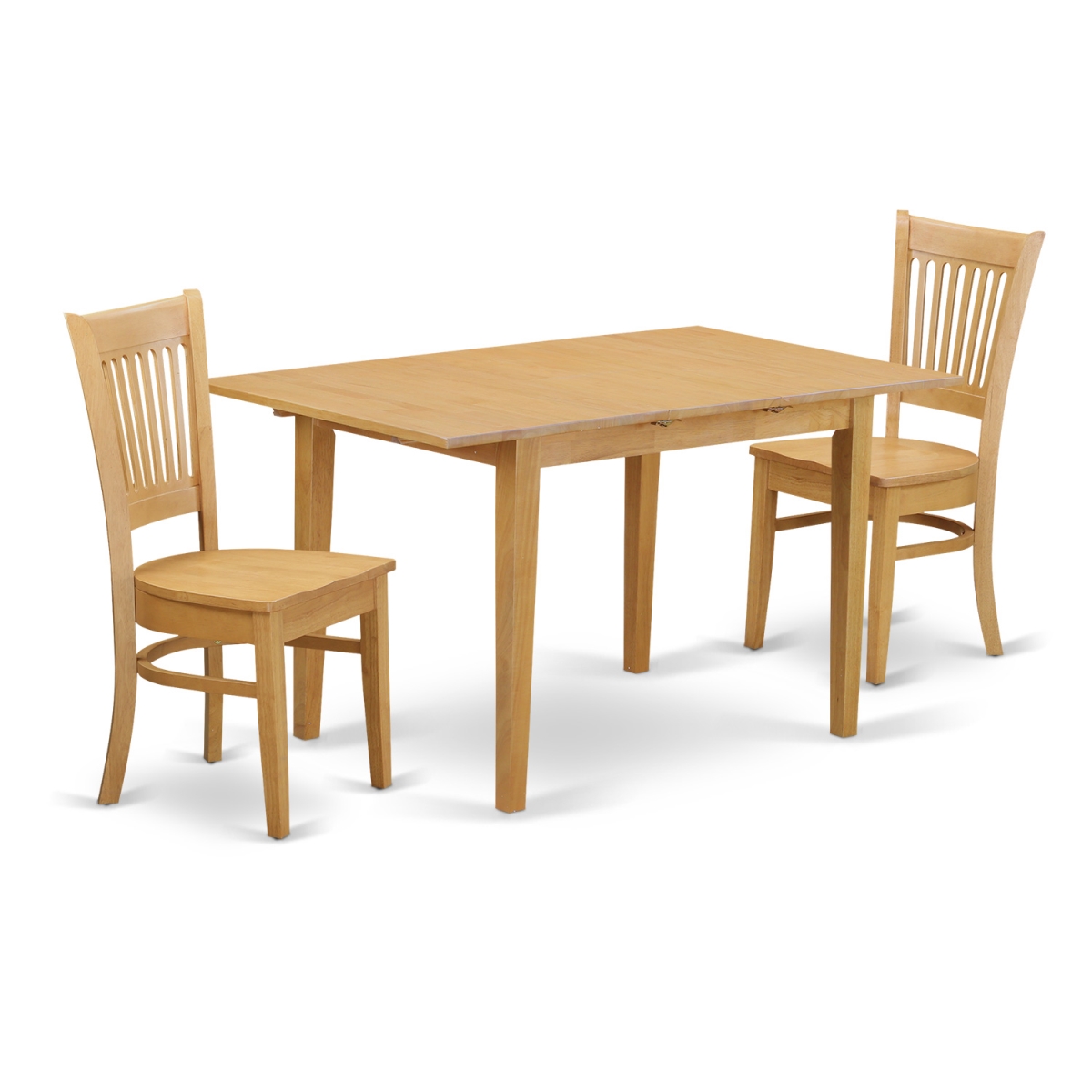 Picture of East West Furniture NOVA3-OAK-W Kitchen Dinette Table & 2 Dinette Chairs, Oak