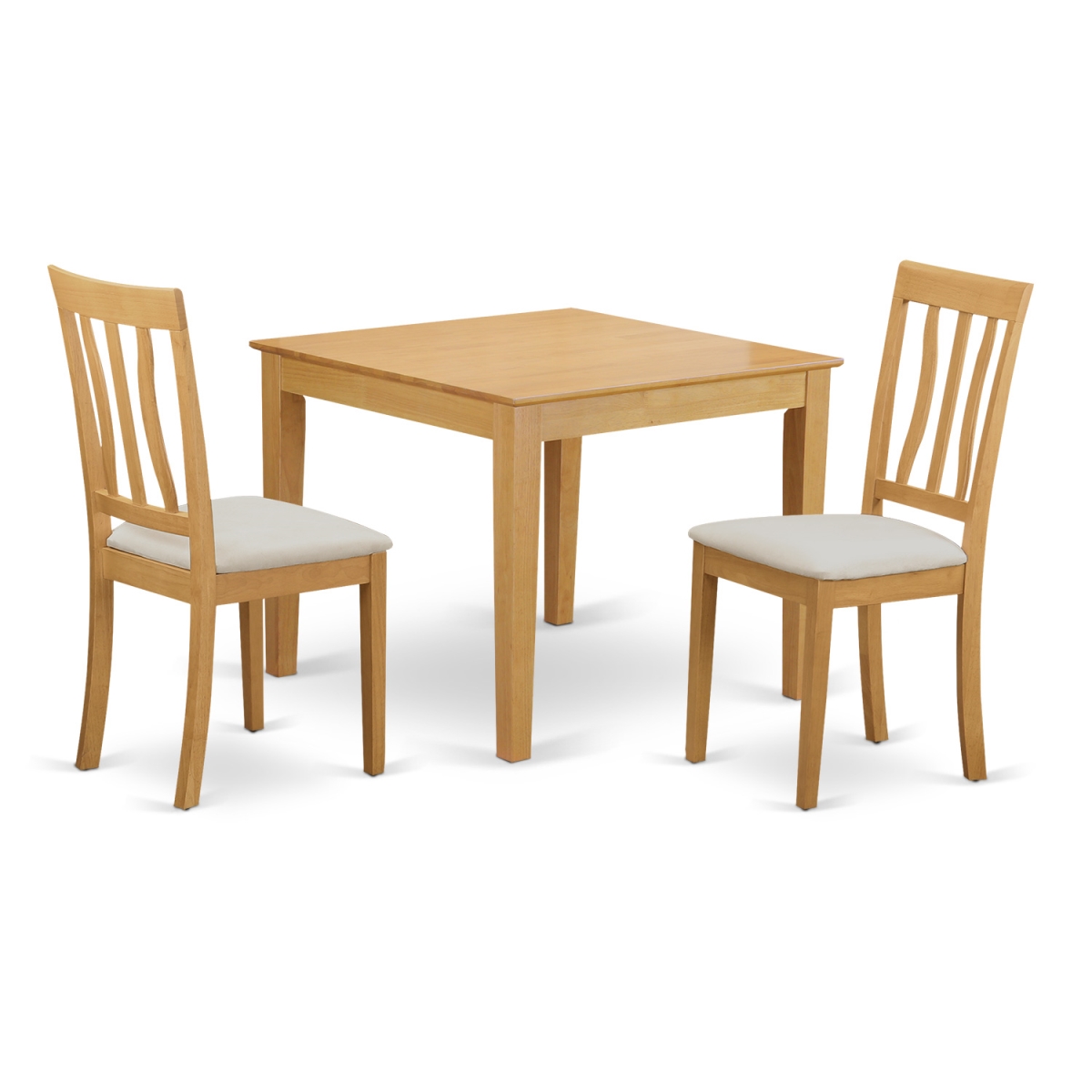 Table & 2 Dining Room Chairs, Oak