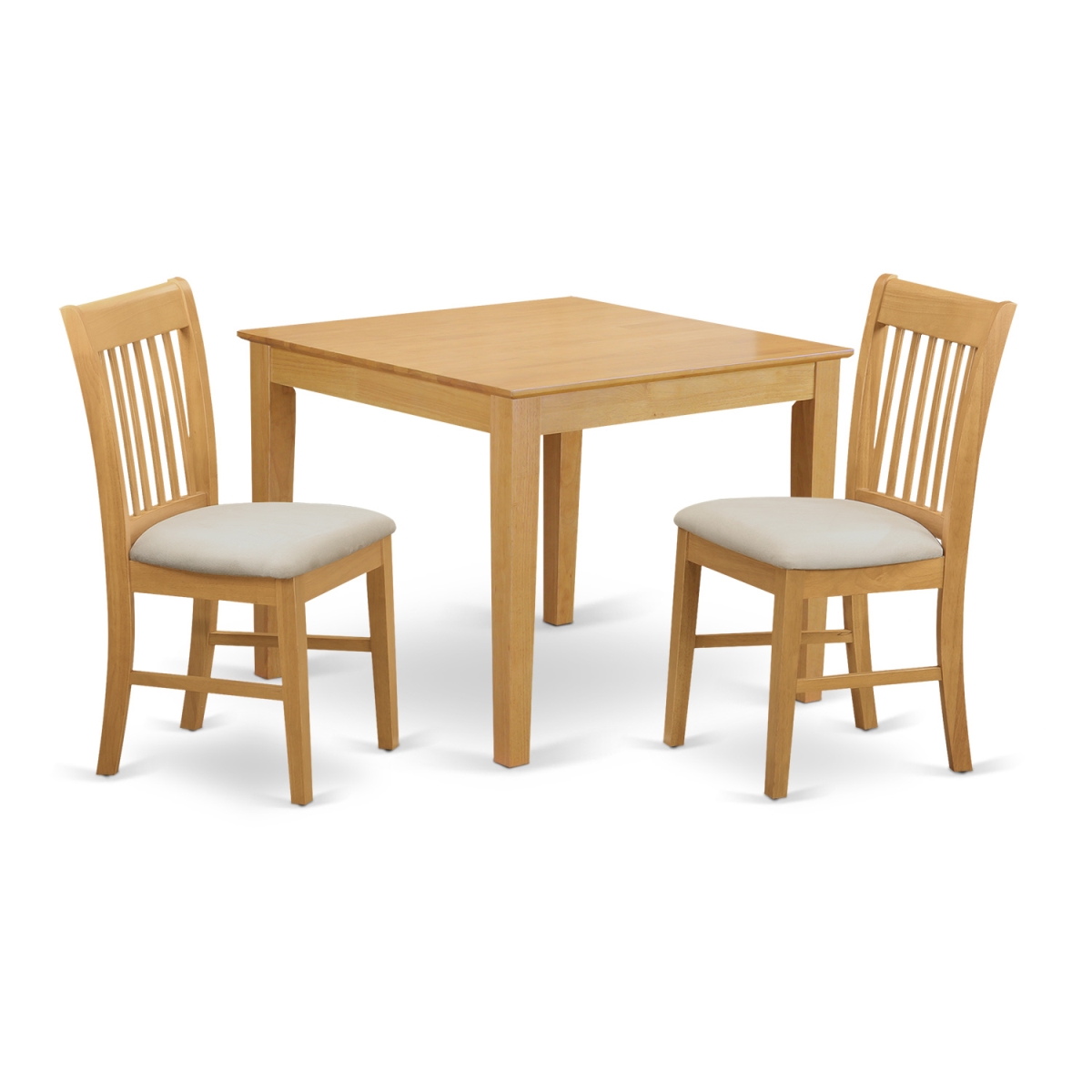Picture of East West Furniture OXNO3-OAK-C Dining Room Table & 2 Dinette Chairs, Oak