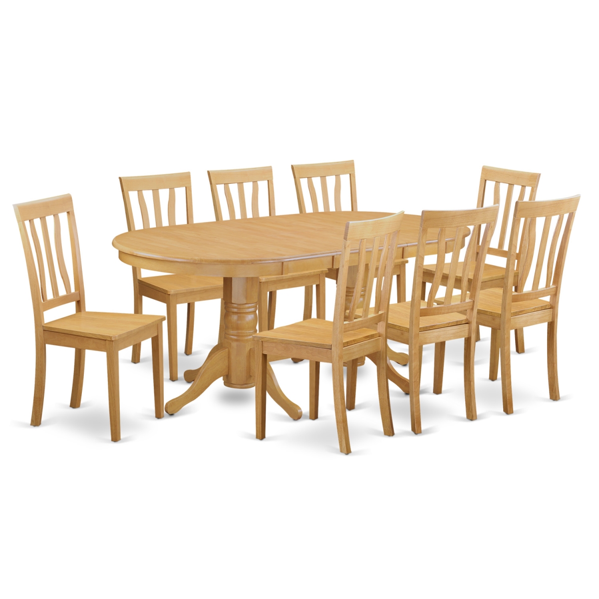 Kitchen Dinette Table & 8 Chairs, Oak