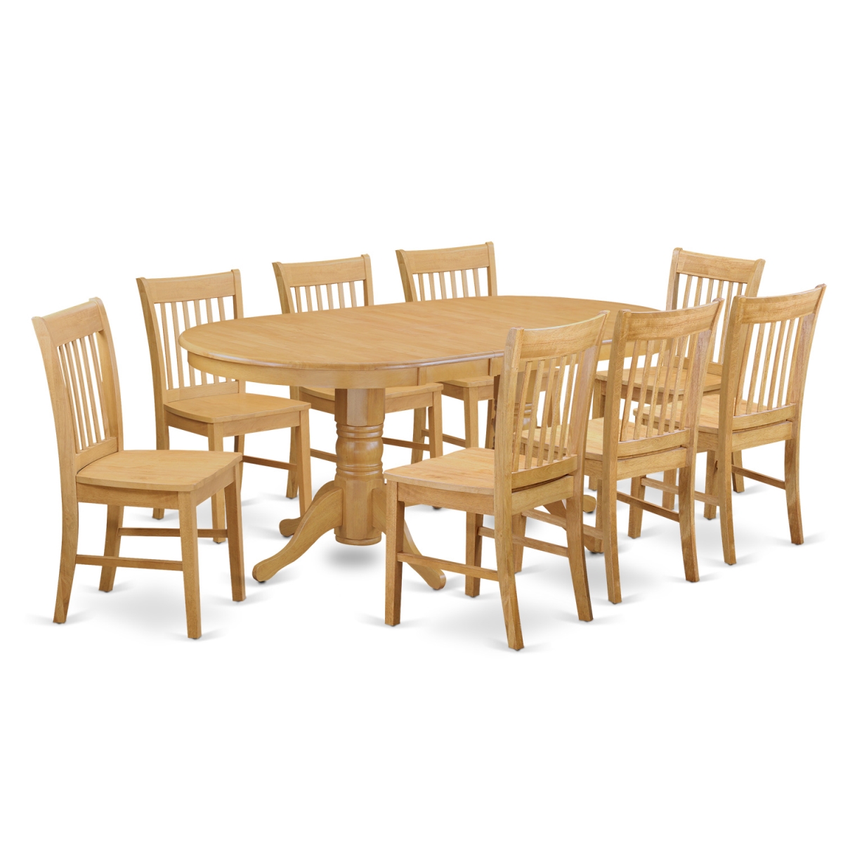 Dinette Kitchen Table & 8 Dinette Chairs - Oak