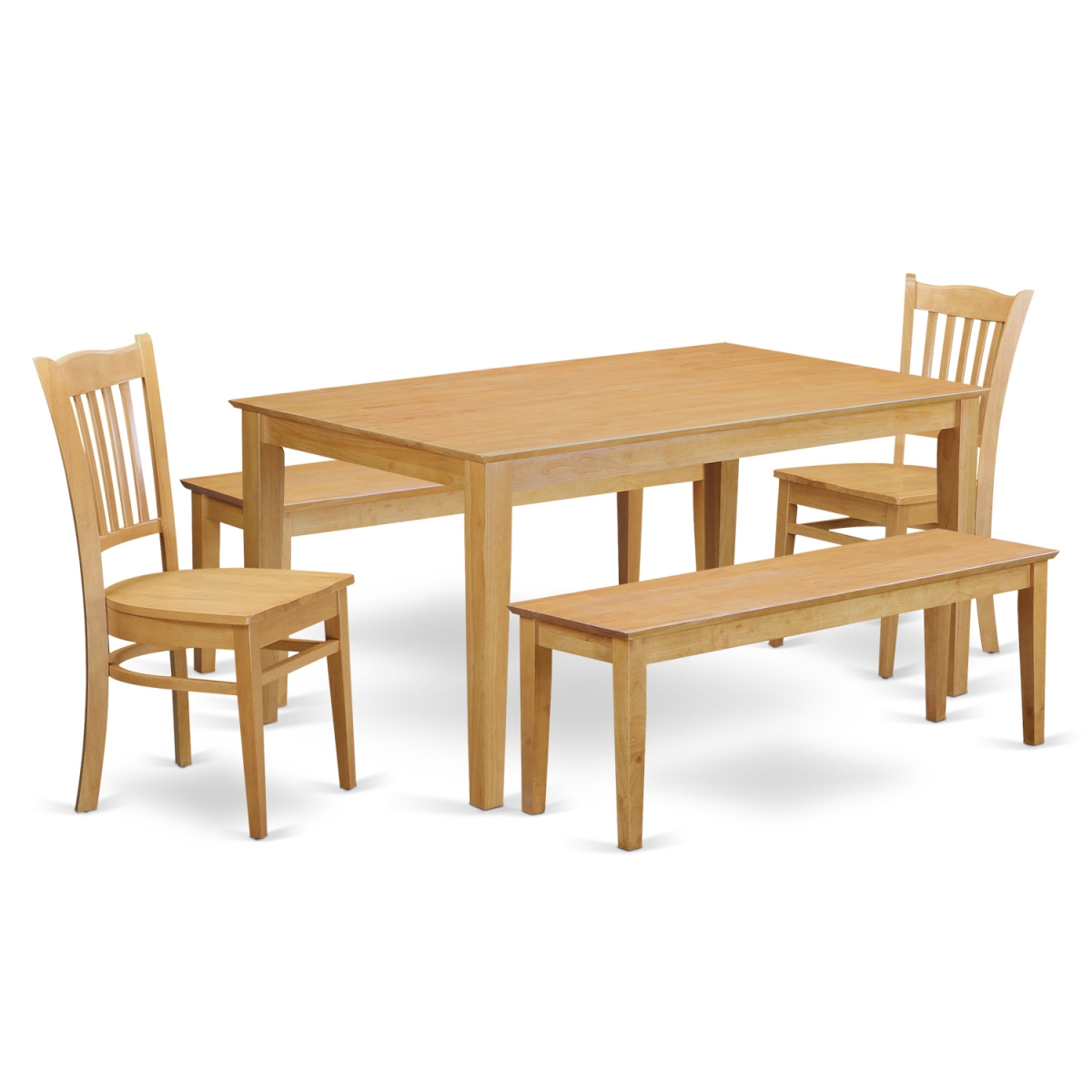 Kitchen Table for Small Spaces & 2 Dining Chairs Also 2 Benches, Oak