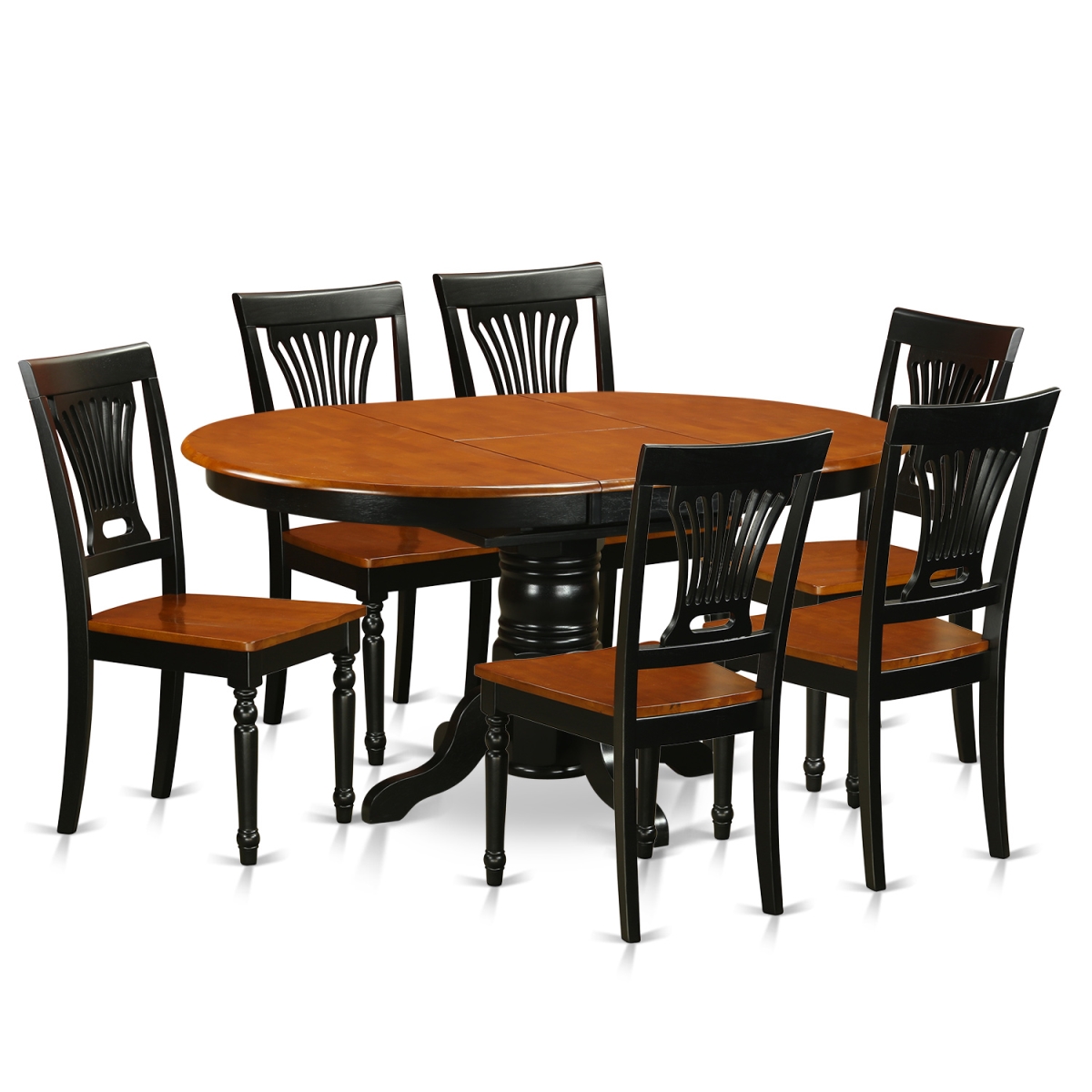 Picture of East West Furniture AVPL7-BCH-W Dining Set with 6 Solid Wooden Chairs, Black & Cherry - 7 Piece