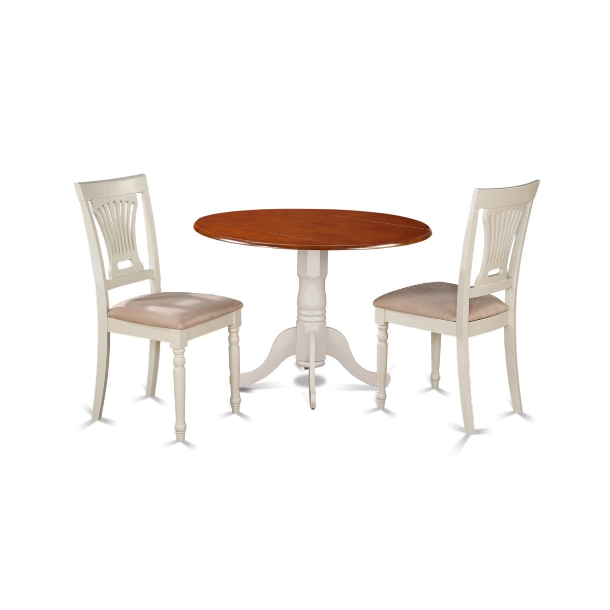 Picture of East West Furniture DLPL3-BMK-C Dublin Kitchen Table Set - Dining Table & 2 Wooden Chairs, Buttermilk & Cherry - 3 Piece
