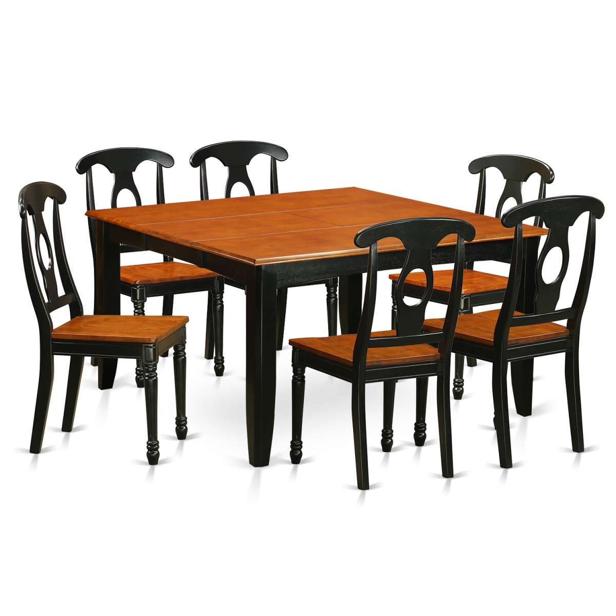Dining Room Table Set - Black & Cherry - 7 Piece