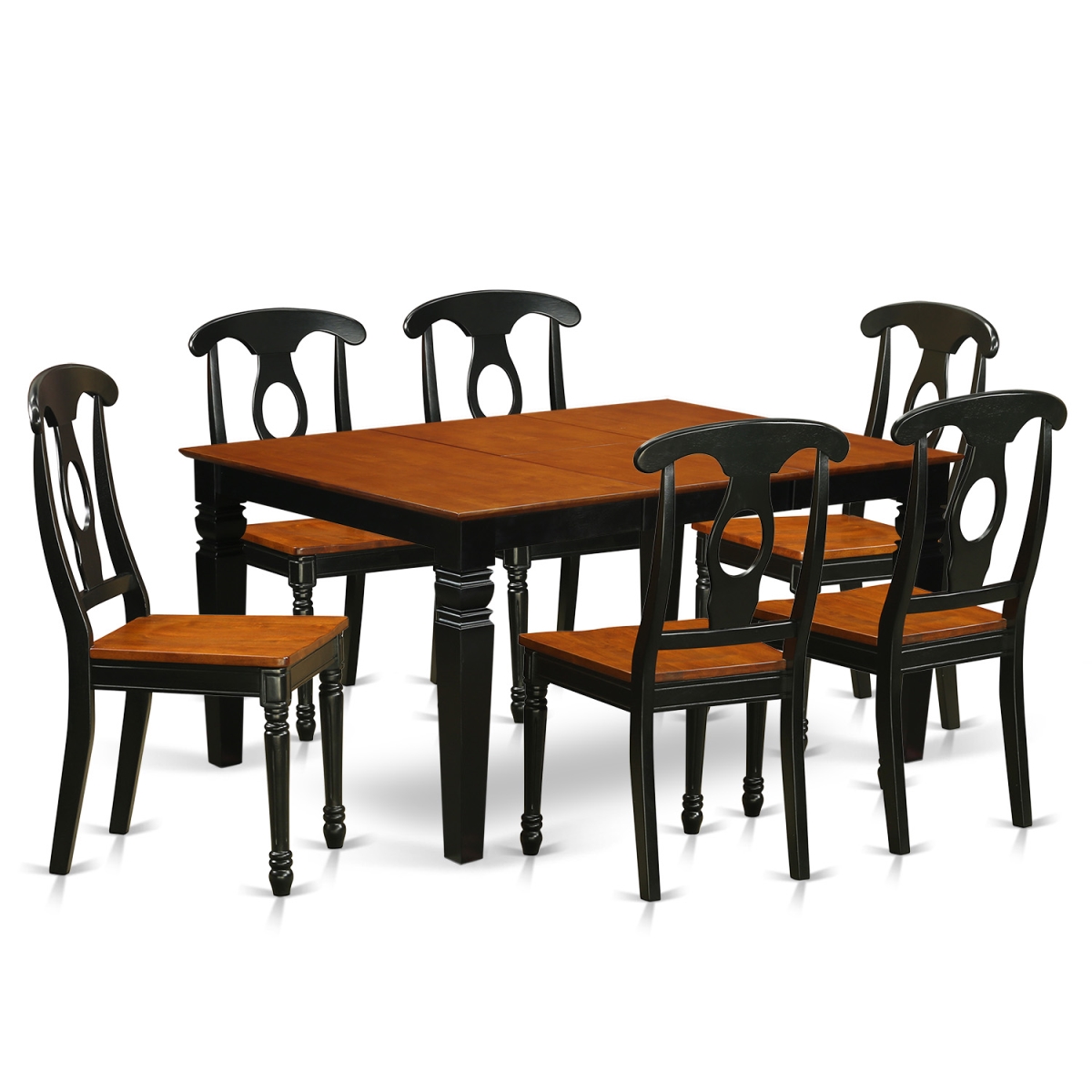 WEKE7-BCH-W Dining Set with One Weston Kitchen Table & 6 Chairs, Luxurious Black - 7 Piece -  East West Furniture
