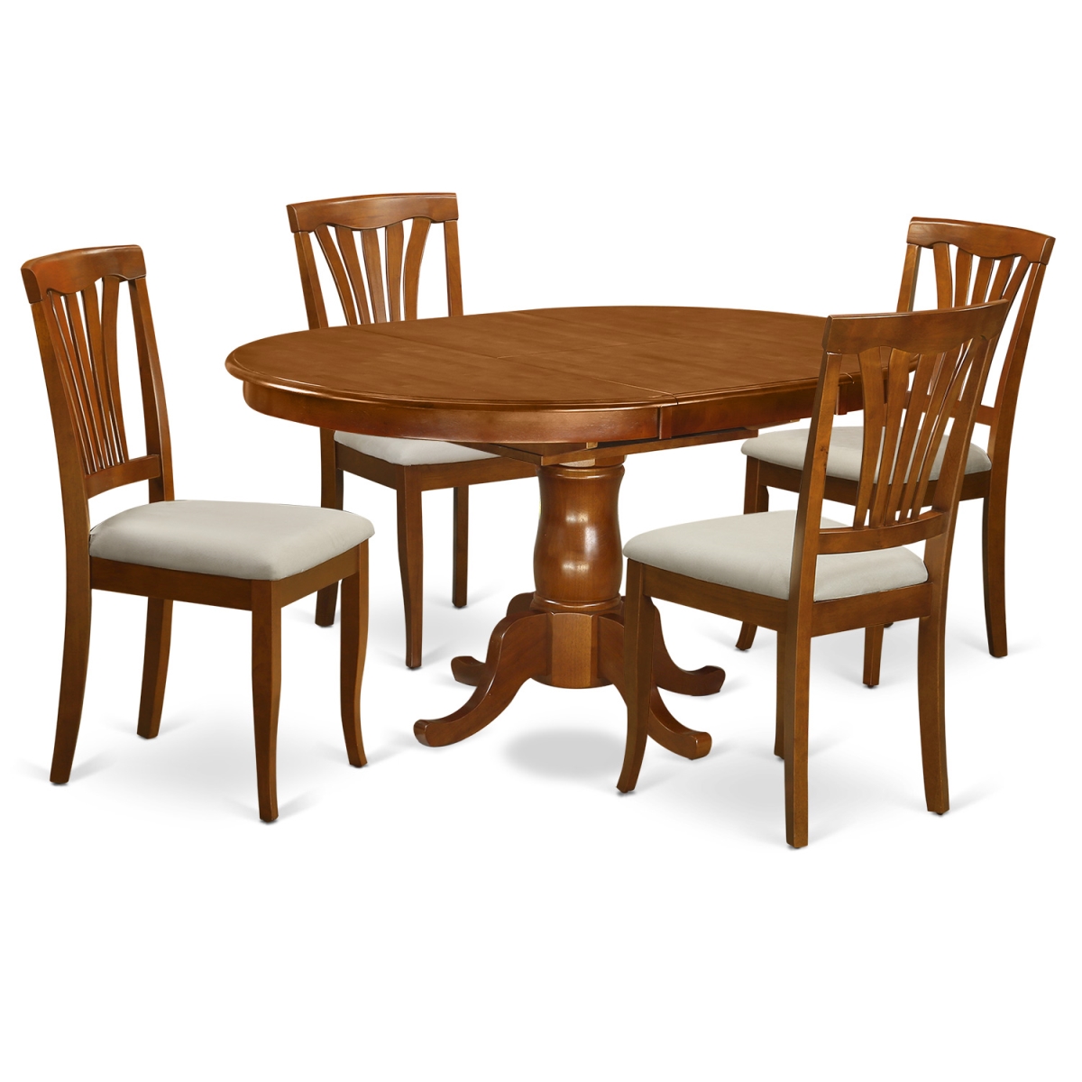 Microfiber Dining Room Table Set with 4 Kitchen Table & 4 Chairs - 5 Piece