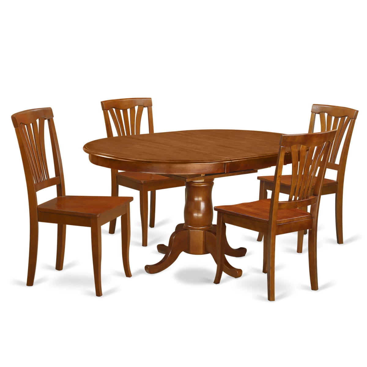 Wood Seat Dining Room Table Set with 4 Kitchen Table & 4 Chairs - 5 Piece
