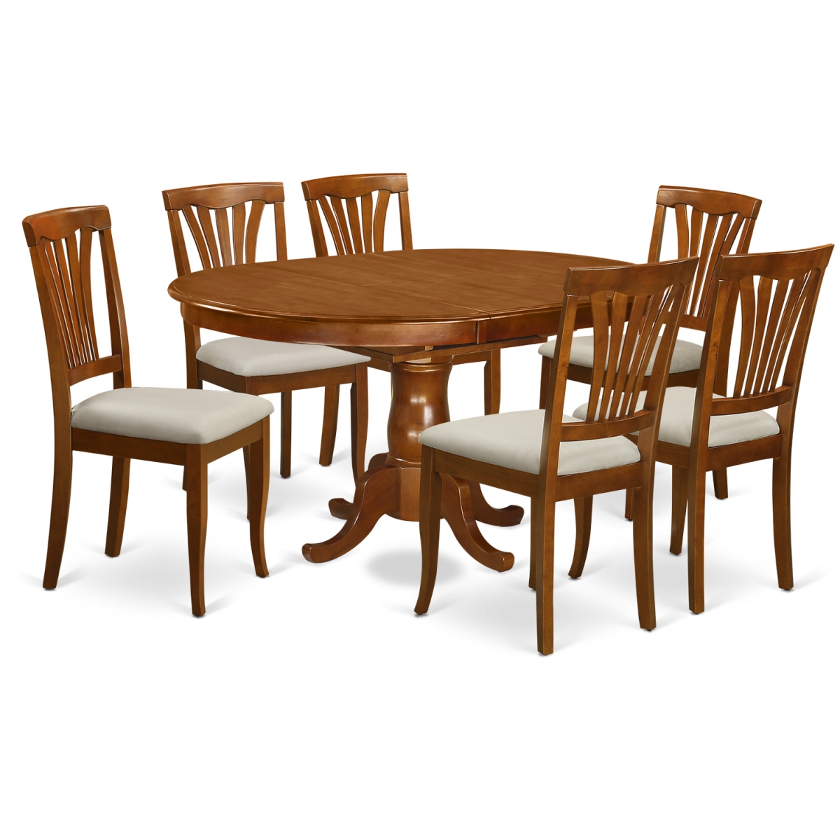 Microfiber Dining Room Table Set with 6 Kitchen Table & 6 Chairs - 7 Piece