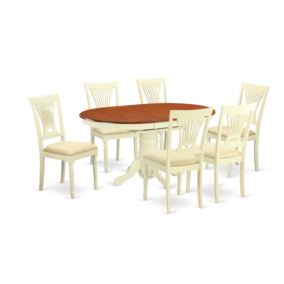 East West Furniture AVPL7-WHI-C