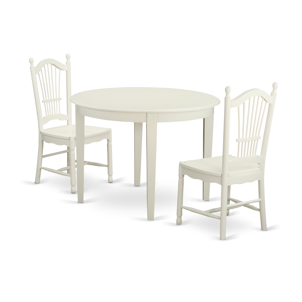 Picture of East West Furniture BODO3-WHI-W Kitchen Nook Dining Set - Table & 2 Chairs&#44; Linen White - 3 Piece
