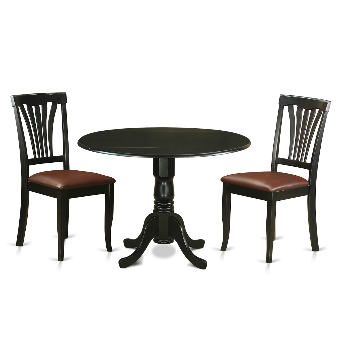 Picture of East West Furniture DLAV3-BLK-LC Kitchen Nook Dining Set - Table & 2 Chairs, Black - 3 Piece