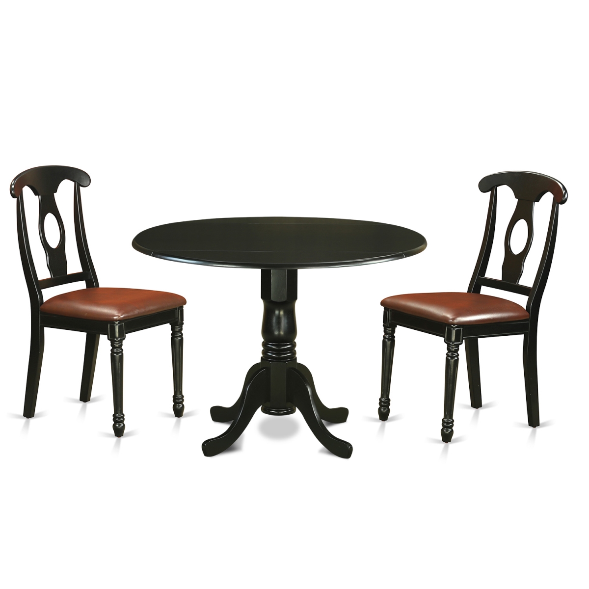 Picture of East West Furniture DLKE3-BLK-LC Dining Table Set - Table & 2 Chairs, Black - 3 Piece