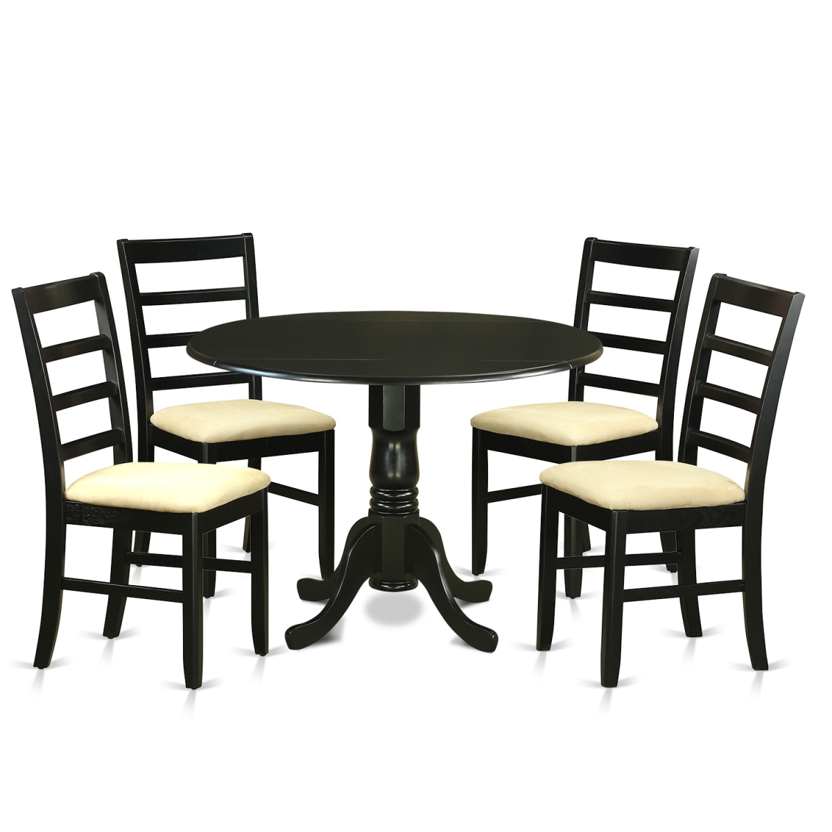 Kitchen Table Set - Small Kitchen Table & 4 Chairs, Black - 5 Piece