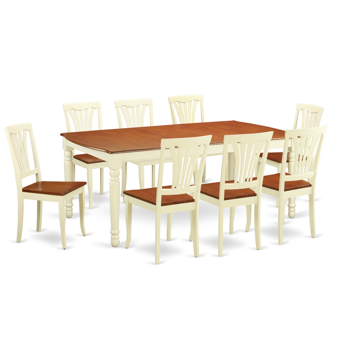 Dining Room Table Set - Buttermilk & Cherry - 9 Piece
