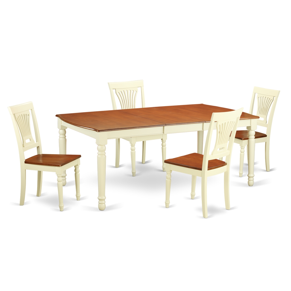 DOPL5-WHI-W Dining Set with 4 Table & 4 Chair, Buttermilk & Cherry - 5 Piece -  East West Furniture