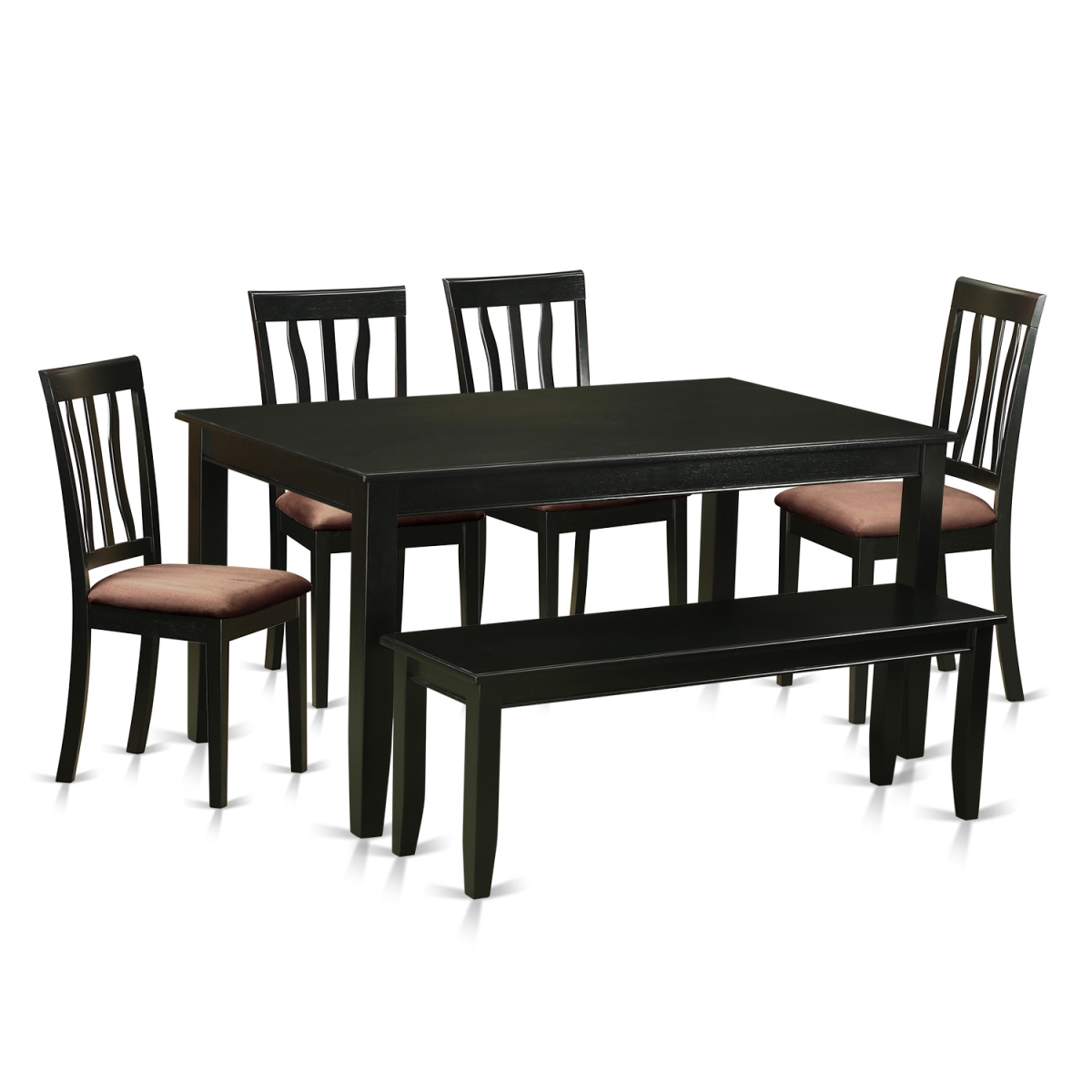 East West Furniture DUAN6-BLK-C