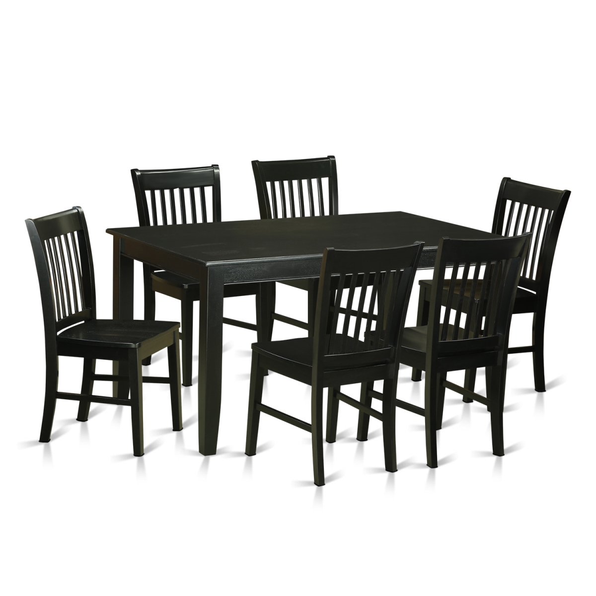 East West Furniture DUNO7-BLK-W