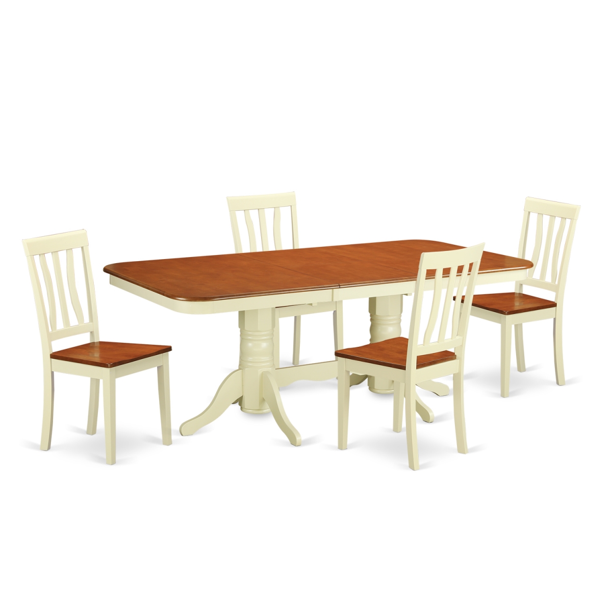 East West Furniture NAAN5-WHI-W