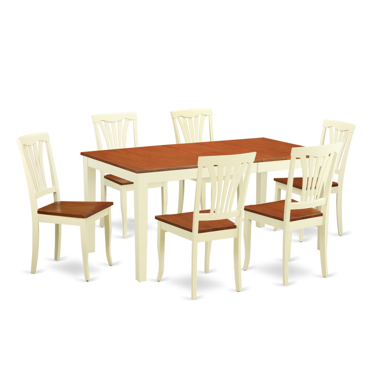 NIAV7-WHI-W Dining Set - Kitchen Table & 6 Chairs, Buttermilk & Cherry - 7 Piece -  East West Furniture
