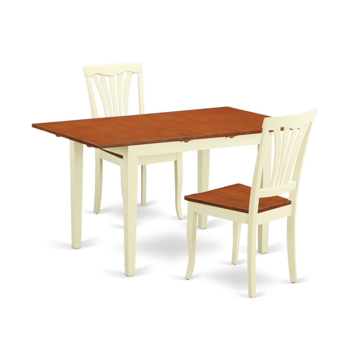 Picture of East West Furniture NOAV3-WHI-W Dining Room Set - Table & 2 Chairs&#44; Buttermilk & Cherry - 3 Piece