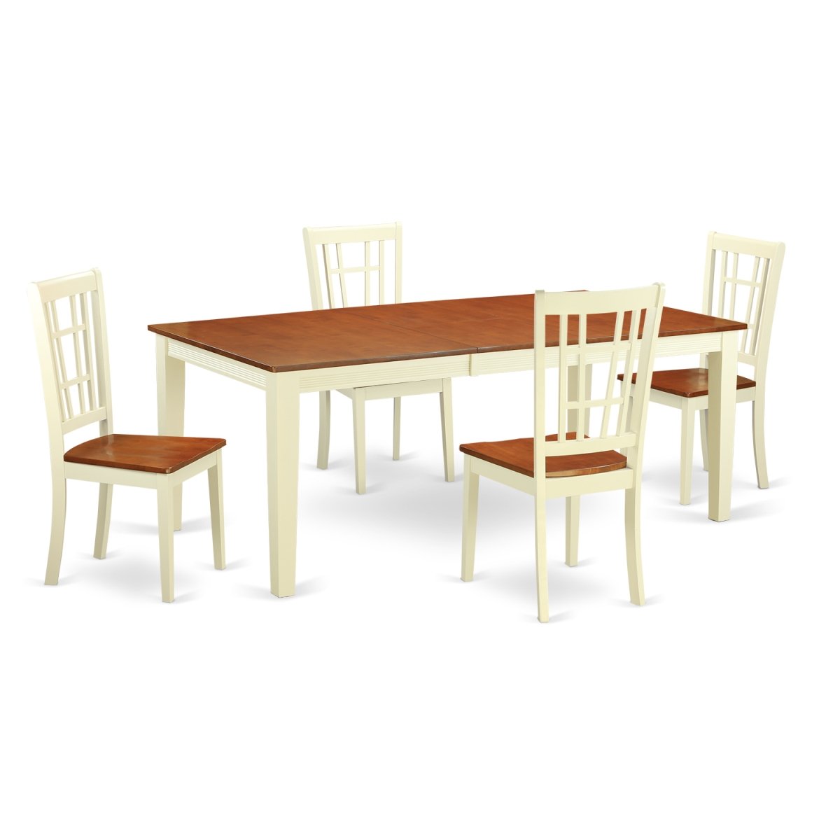 East West Furniture QUNI5-WHI-W