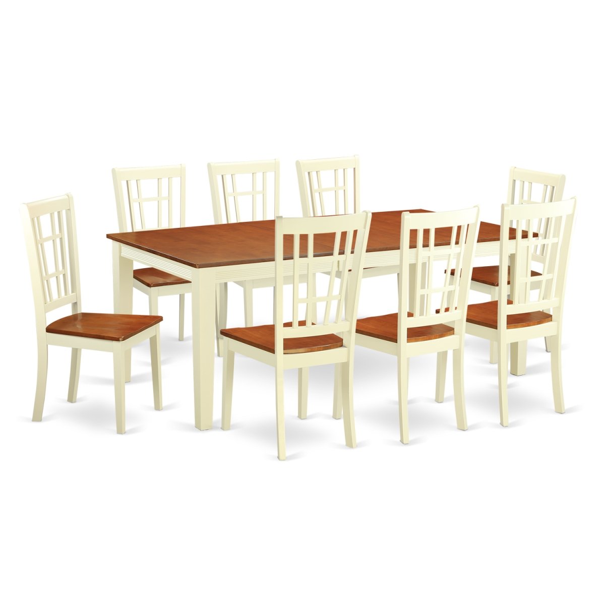 East West Furniture QUNI9-WHI-W