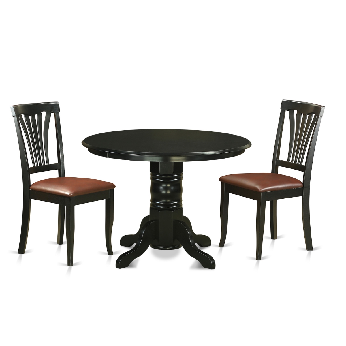 Dinette Set - Dining Room Table & 2 Chairs, Black - 3 Piece