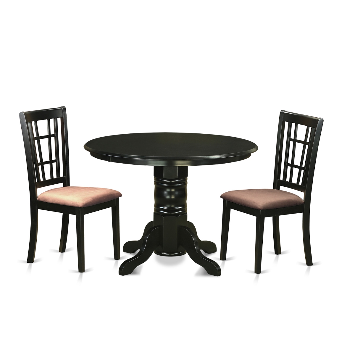 Picture of East West Furniture SHNI3-BLK-C Kitchen Table Set - Kitchen Table & 2 Chairs&#44; Black - 3 Piece