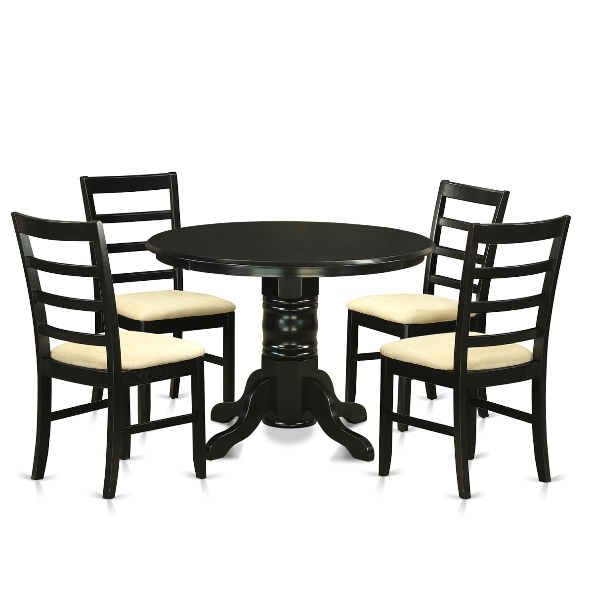 Picture of East West Furniture SHPF5-BLK-C Dining Room Table Set with 4 Dining Table & 4 Chairs&#44; Black - 5 Piece