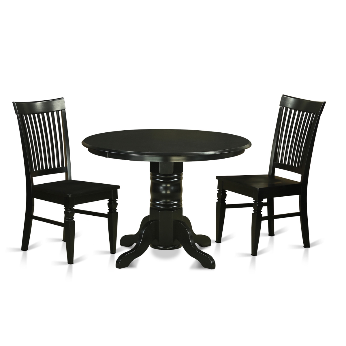 Picture of East West Furniture SHWE3-BLK-W Kitchen Nook Dining Set - Kitchen Table & 2 Chairs&#44; Black - 3 Piece