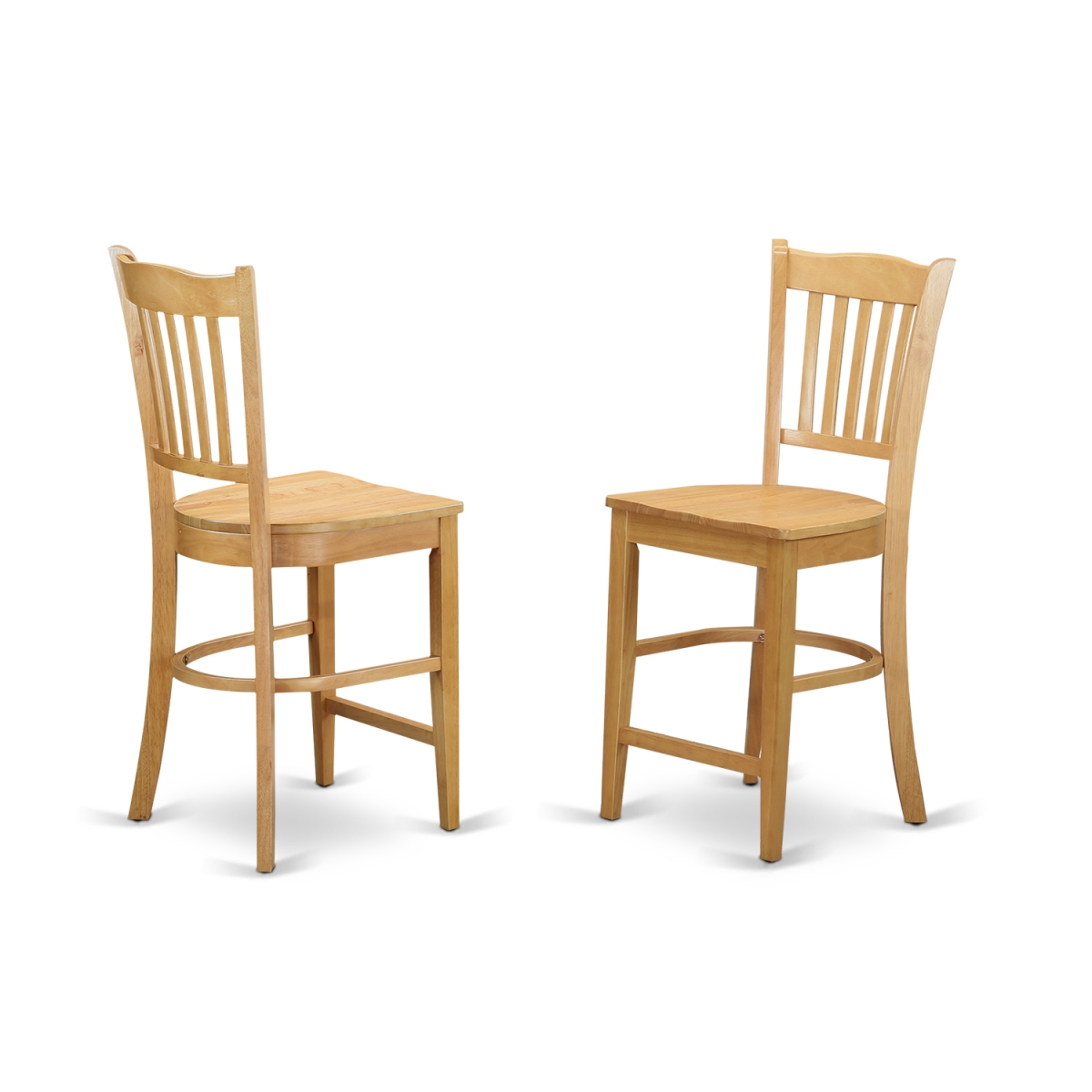 Groton Counter Stools with Wood Seat, Oak