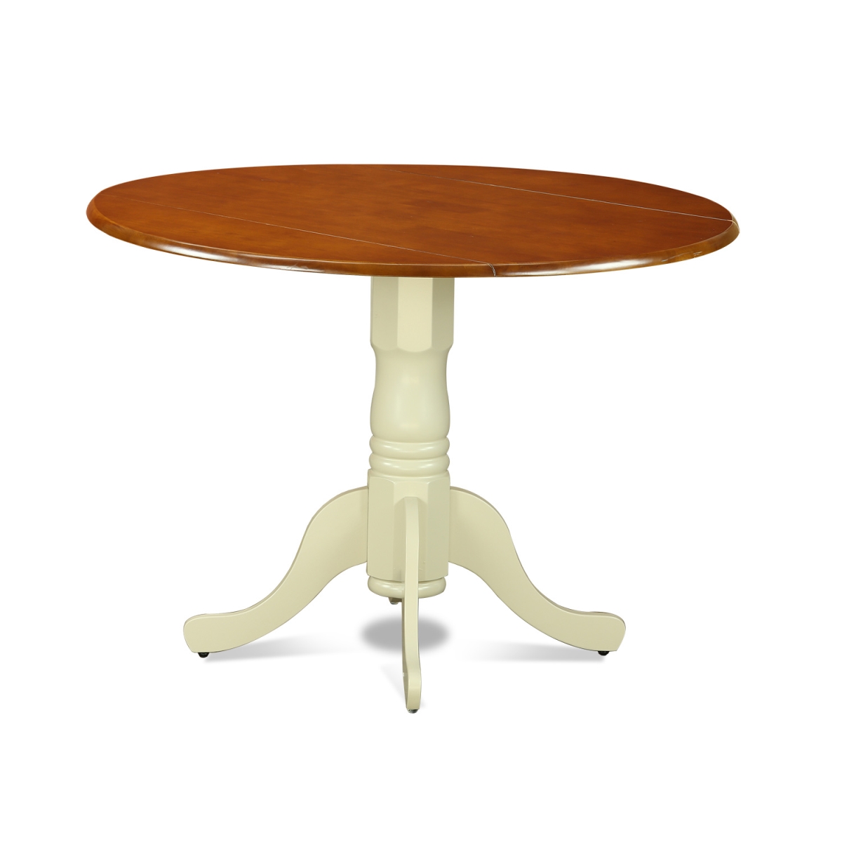 Picture of East West Furniture DLT-BMK-TP Dublin Round Table with two Drop Leaves, Buttermilk & Cherry - 9 in.