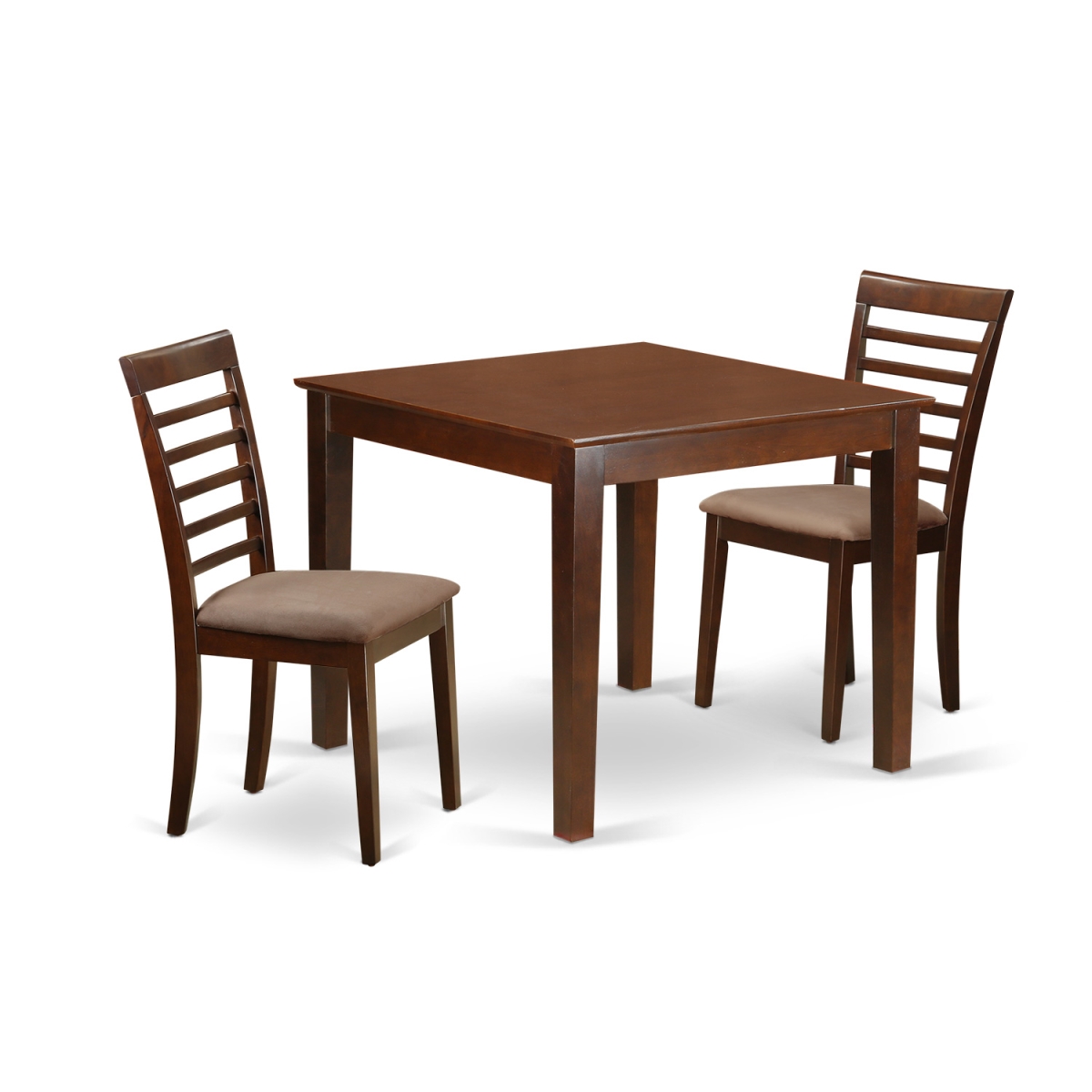 Picture of East West Furniture OXML3-MAH-C Dinette Table Set with One Oxford Dining Room Table & Two Chairs&#44; Mahogany - 3 Piece