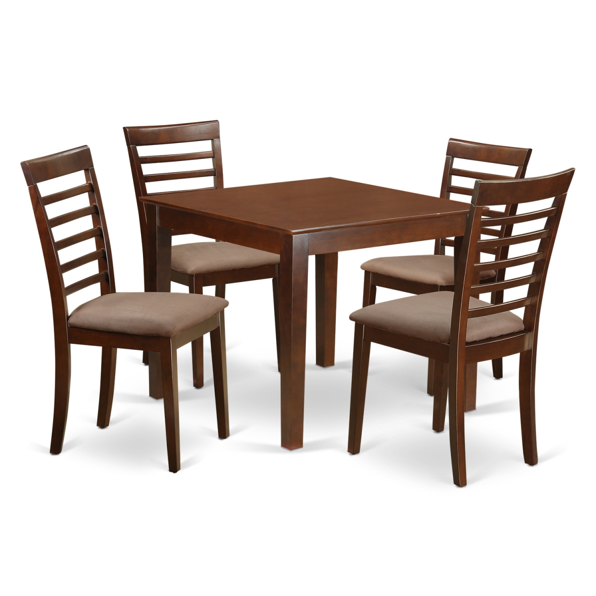 Picture of East West Furniture OXML5-MAH-C Dinette Table Set with One Oxford Dining Table & Four Chairs&#44; Mahogany - 5 Piece