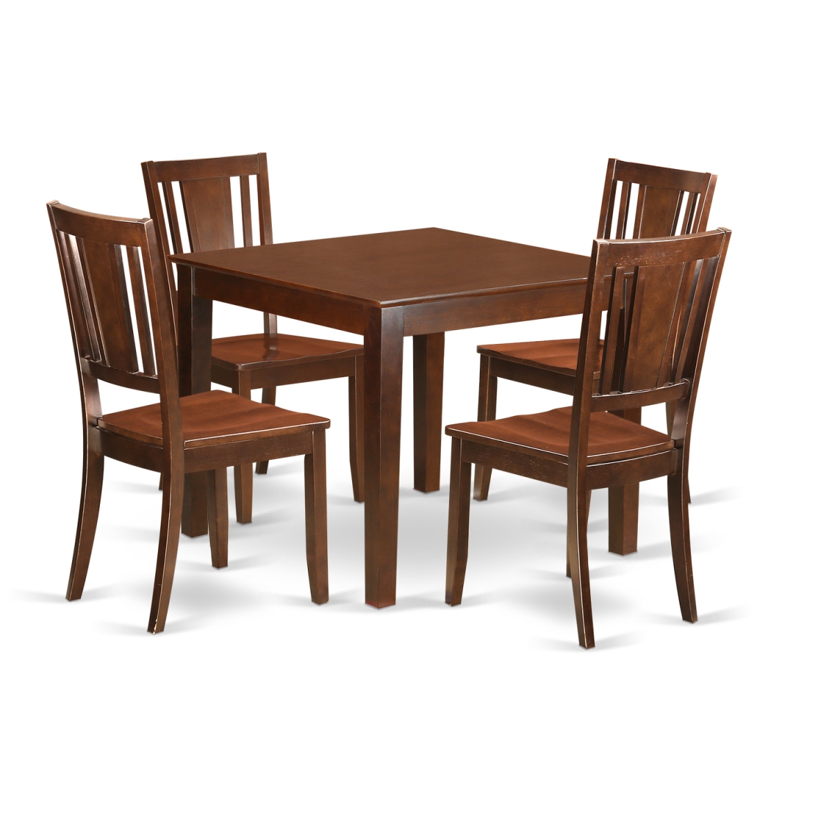Picture of East West Furniture OXDU5-MAH-W Kitchen Tables & Chair Set with One Oxford Dining Room Table & 4 Chairs&#44; Mahogany - 5 Piece